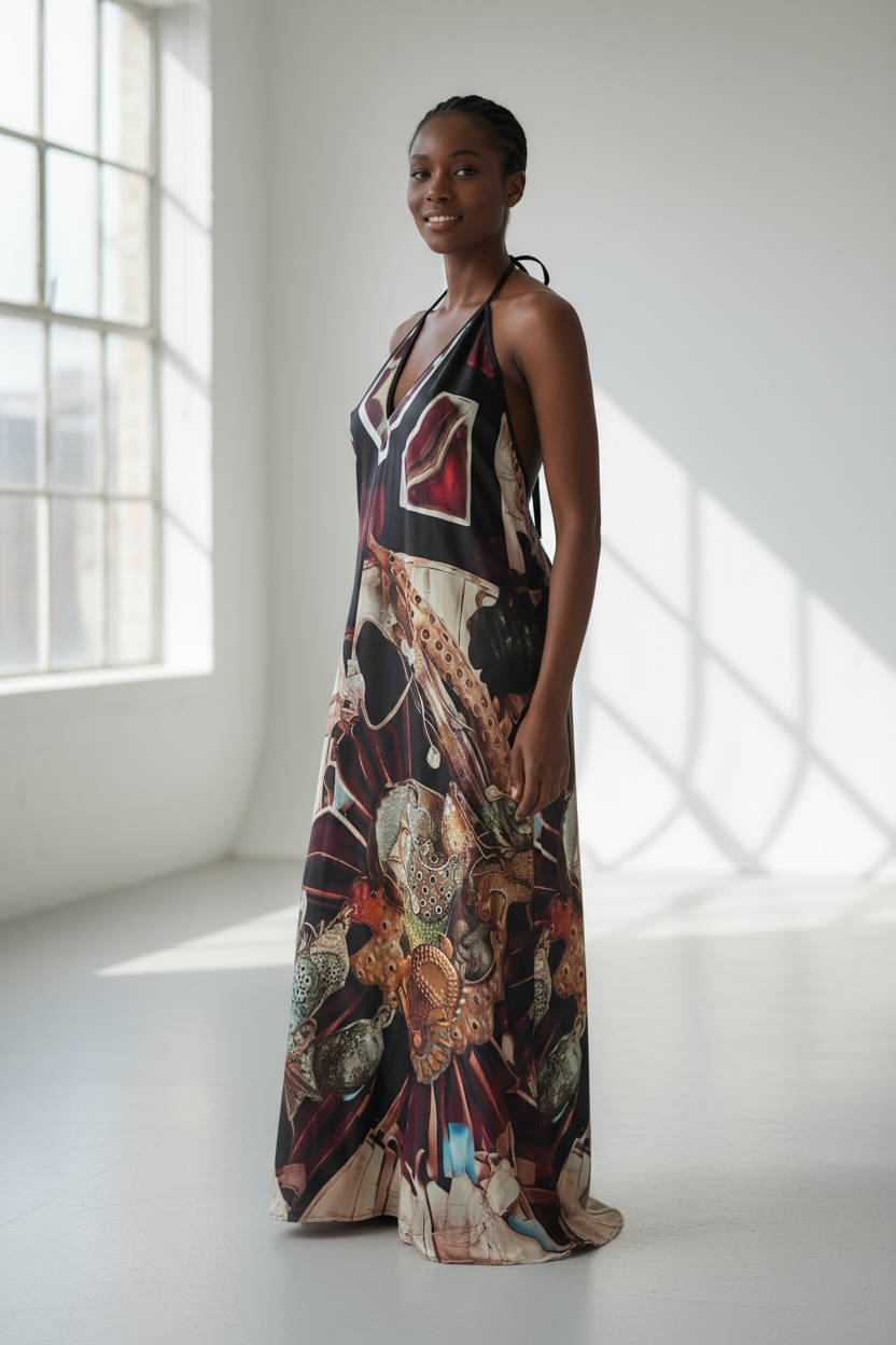 Machina Afrofuturism Halter Dress