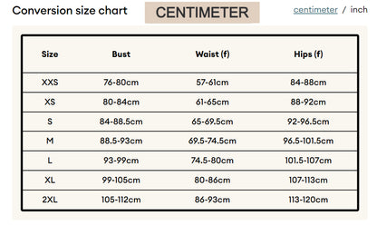 Conversion Size Chart